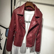 Load image into Gallery viewer, Slim Cool Lady PU Leather Jackets