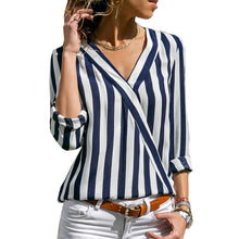 Load image into Gallery viewer, Women&#39;s Striped Blouse Shirt
