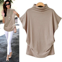 Load image into Gallery viewer, Women Casual Turtleneck Short Sleeve