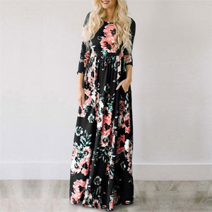 2019 Summer Long Dress Floral Print